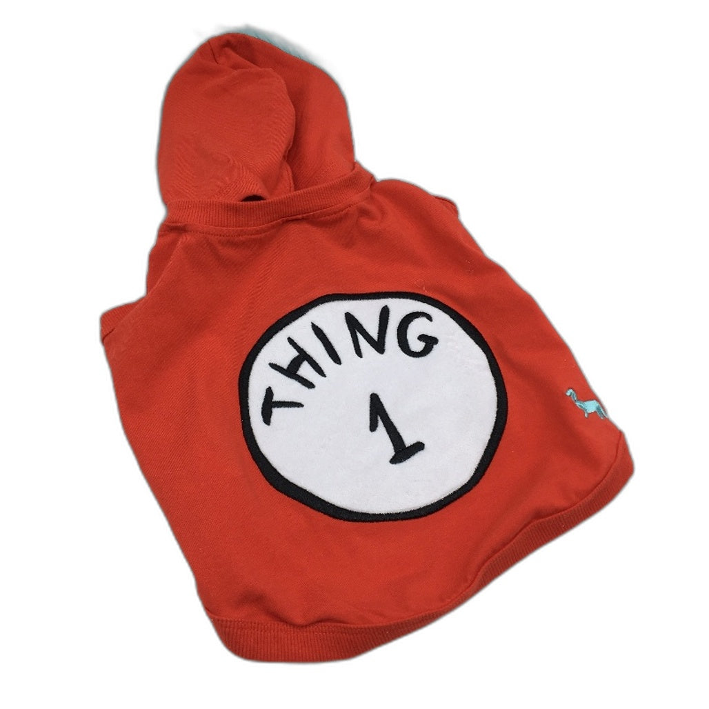 Peter Alexander Dr Seuss Thing 1 Fur Lined Hood Pet Dog Hoodie Size Small NEW