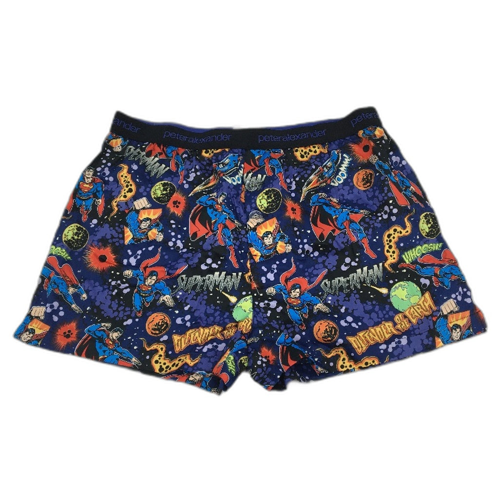 Peter Alexander DC Superman Purple Cotton Boxers Mens Size Medium NEW