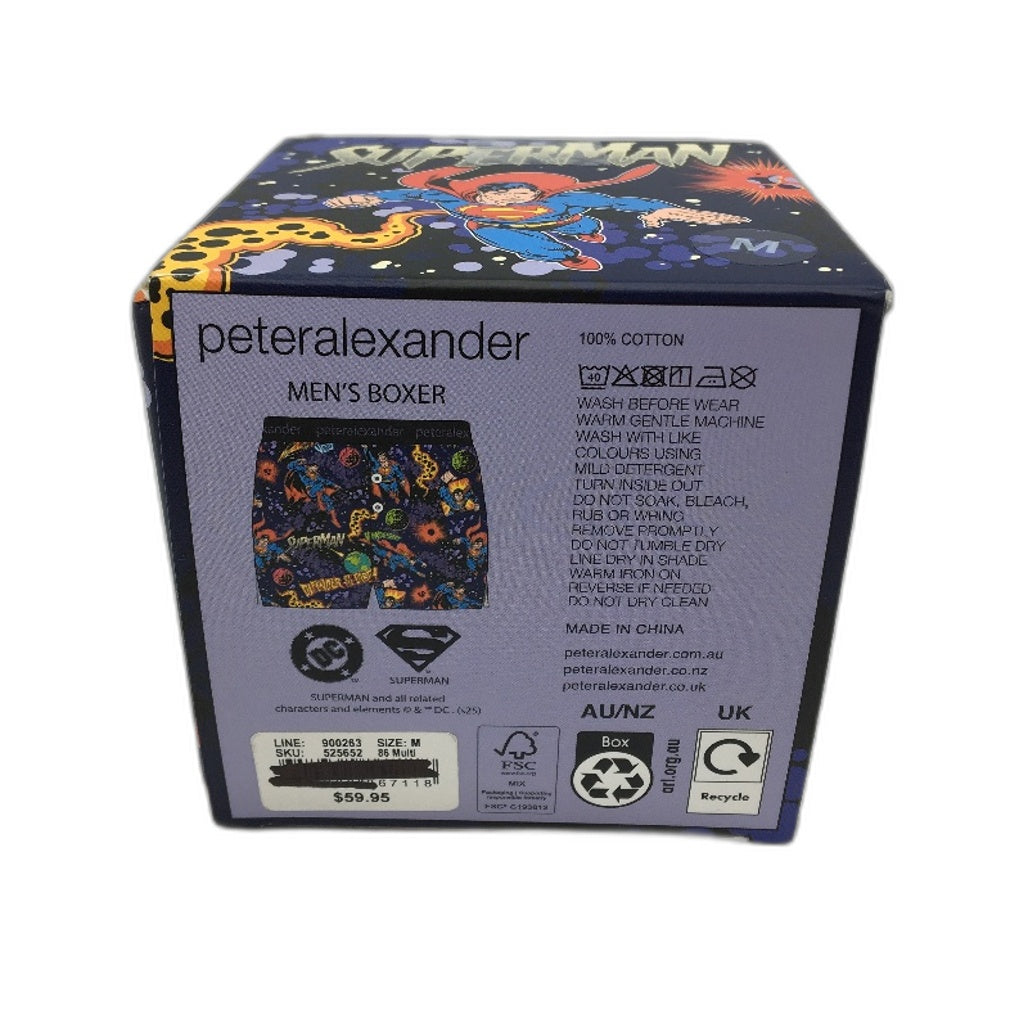 Peter Alexander DC Superman Purple Cotton Boxers Mens Size Medium NEW