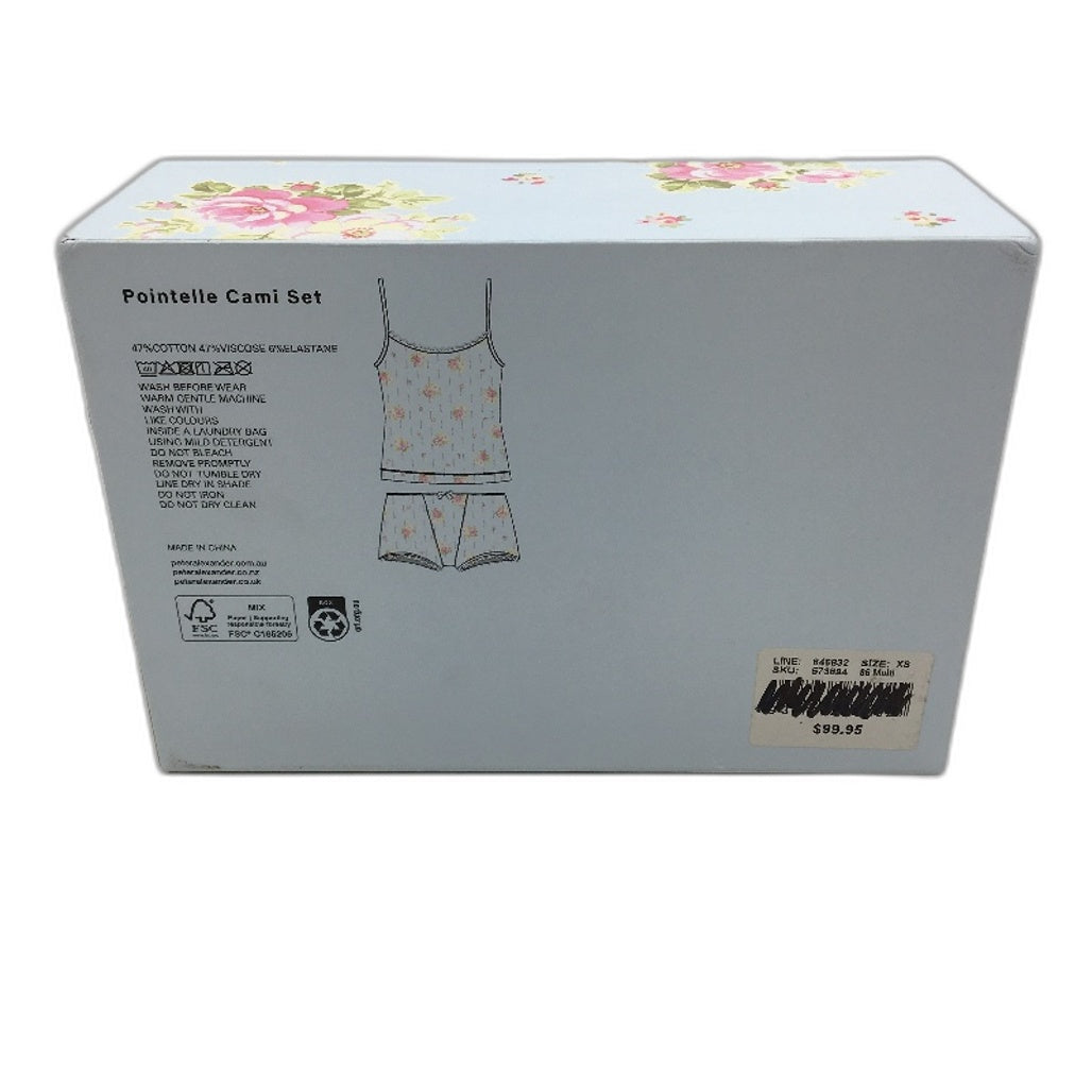 Peter Alexander Ditsy Pointelle Cami Baby Blue Pyjama Set Ladies Size XS NEW