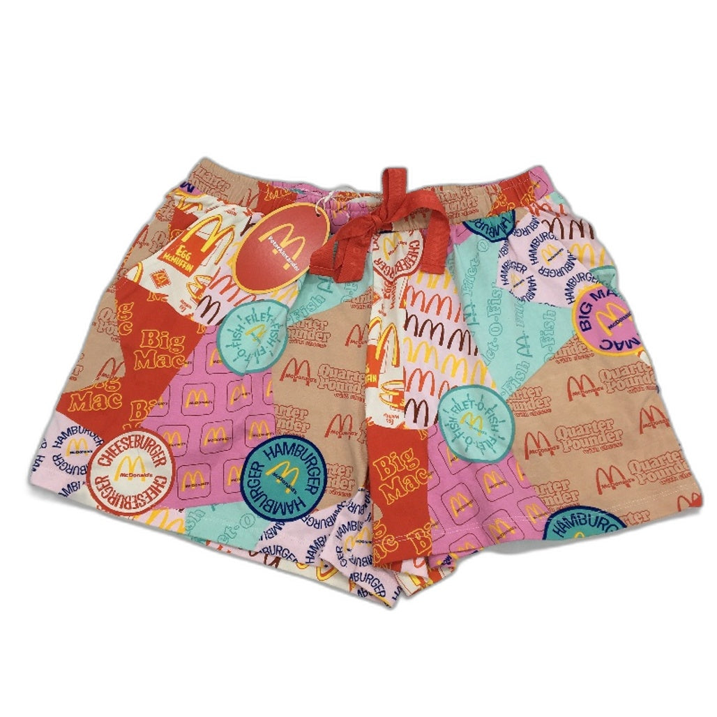 Peter Alexander McDonalds Menu Pattern Cotton Sleep Shorts Ladies Size Small NEW