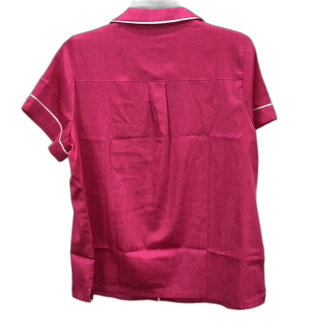 Peter Alexander Pink Lurex Chic Satin Shortie Pyjama Top Ladies Size Small NEW