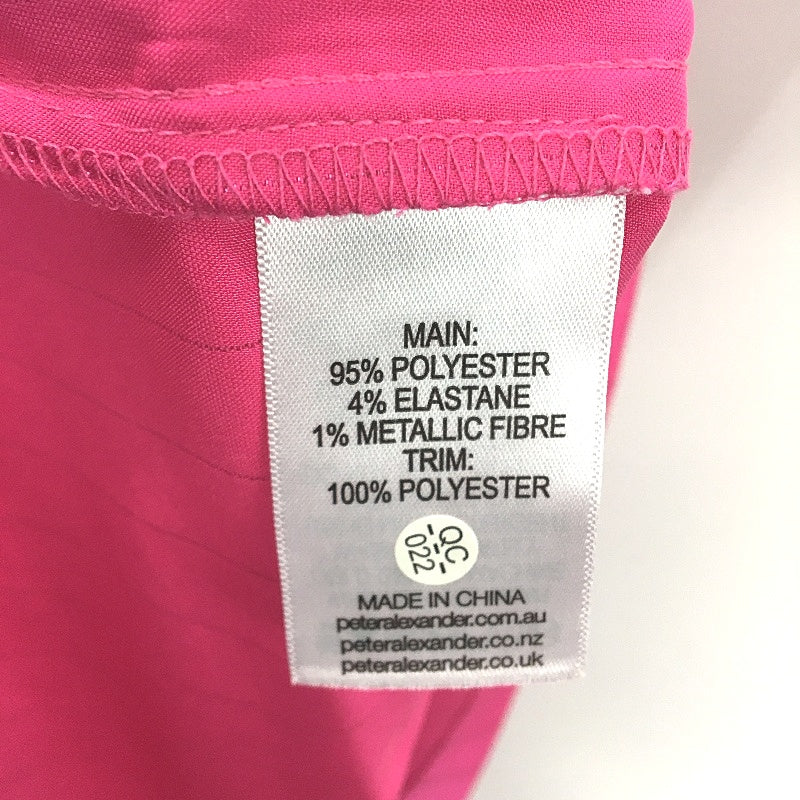 Peter Alexander Pink Lurex Chic Satin Shortie Pyjama Top Ladies Size Small NEW