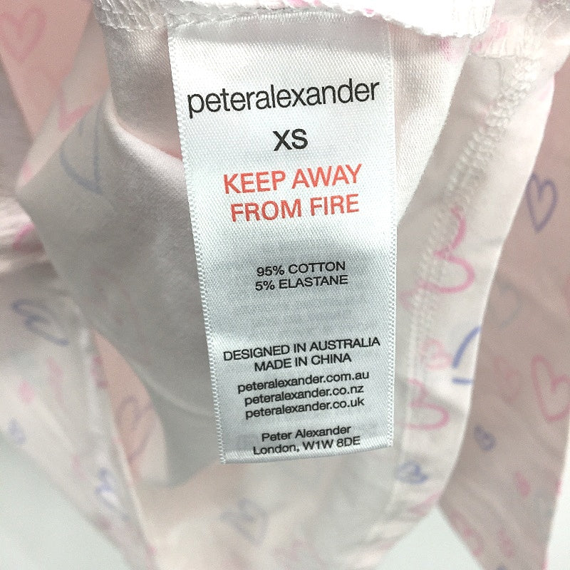 Peter Alexander Baby Pink Hearts Long Sleeve Pyjama Top Ladies Size XS NEW