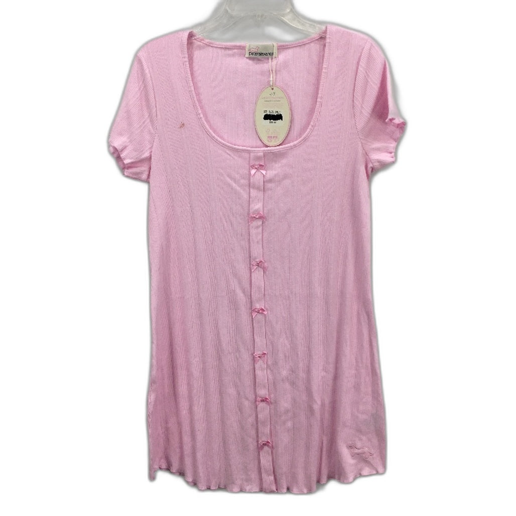 Peter Alexander Pointelle Rib Bows Baby Pink Nightie Ladies Size Large NEW