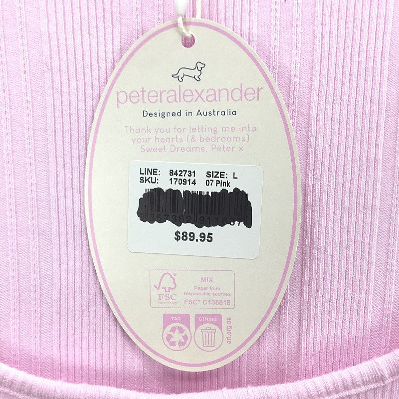 Peter Alexander Pointelle Rib Bows Baby Pink Nightie Ladies Size Large NEW