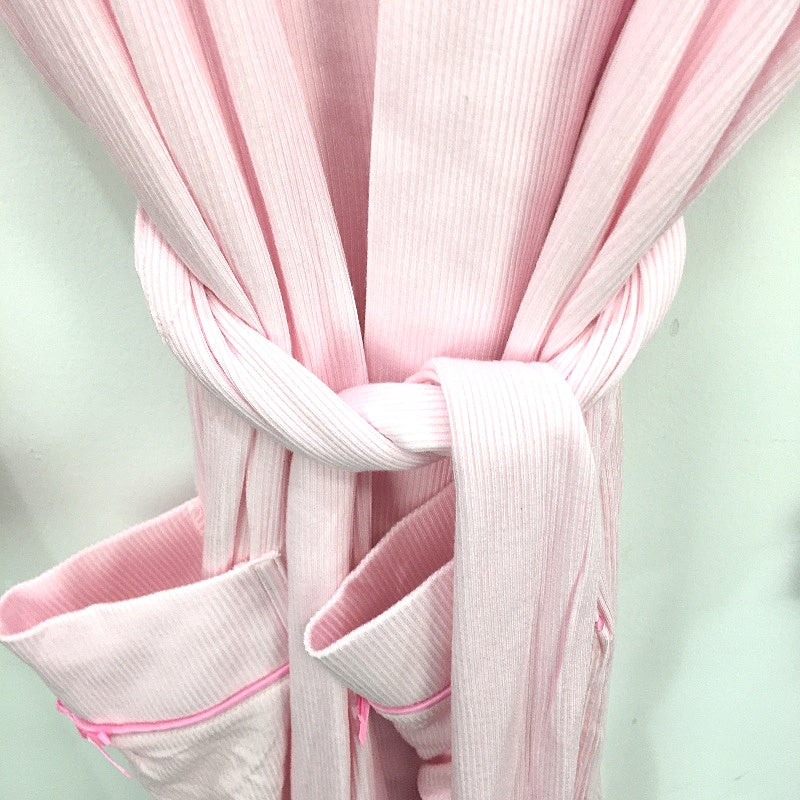 Peter Alexander Baby Pink Bow Rib Knit Dressing Gown Ladies Size XL NEW
