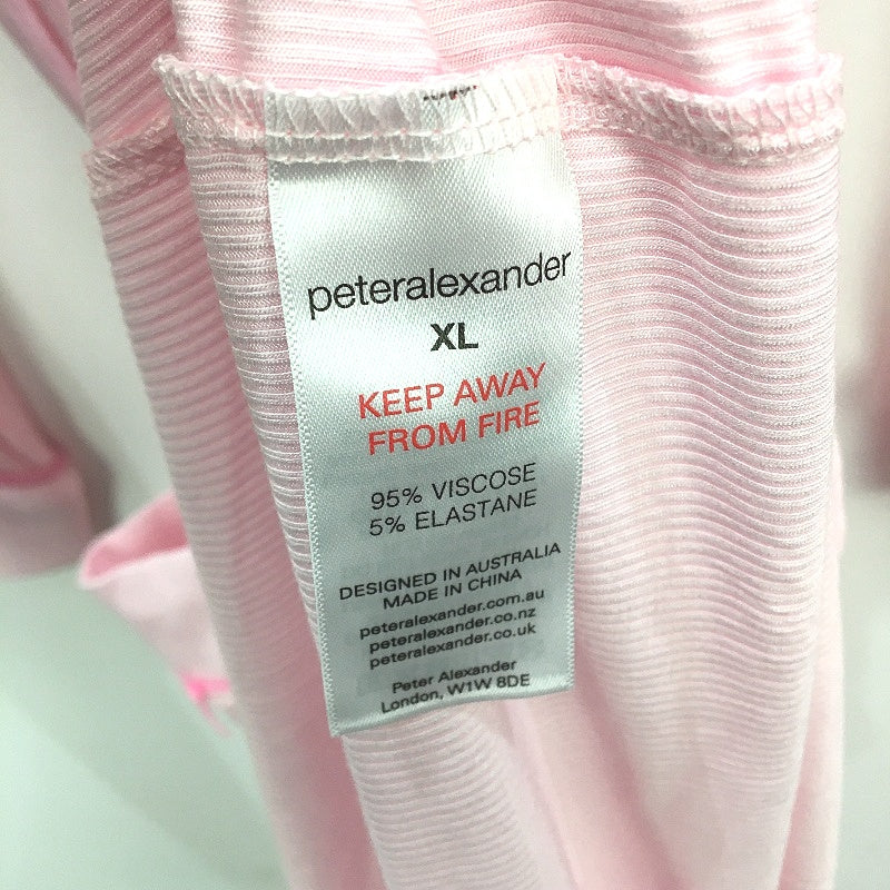Peter Alexander Baby Pink Bow Rib Knit Dressing Gown Ladies Size XL NEW