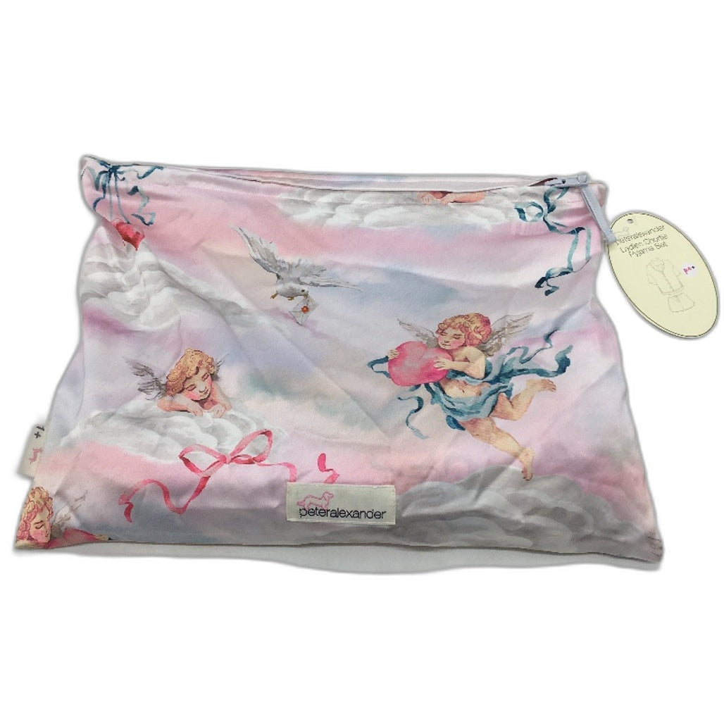 Peter Alexander Cherub Print Satin Silky Pyjama Shorts Ladies Size 1+ NEW