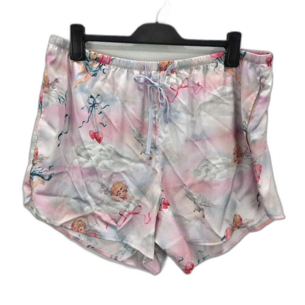 Peter Alexander Cherub Print Satin Silky Pyjama Shorts Ladies Size 1+ NEW
