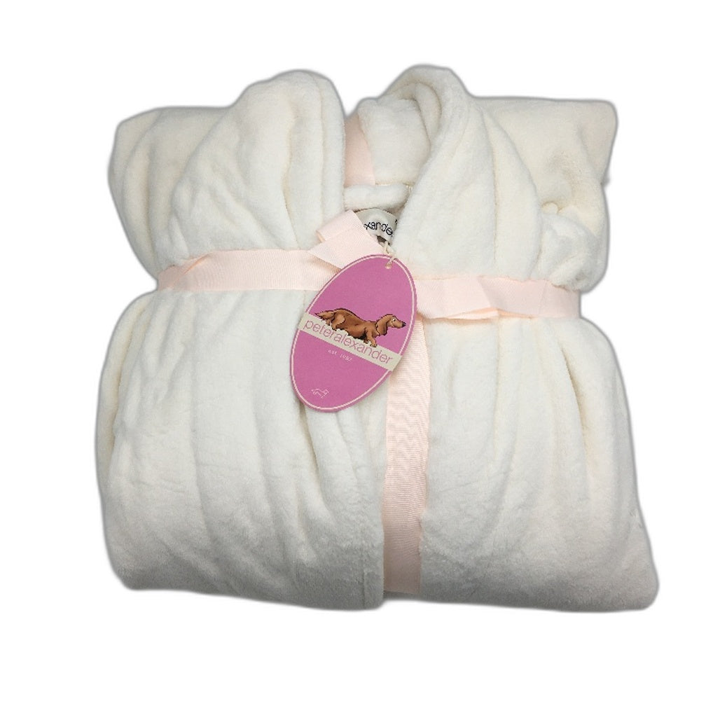 Peter Alexander Soft Plush White Dressing Gown Robe Ladies Size Large NEW