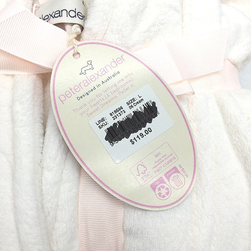 Peter Alexander Soft Plush White Dressing Gown Robe Ladies Size Large NEW