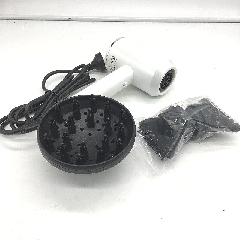 Professional White Hair Dryer 50 Hz 2 Nozzles& 1 Diffuser Heating Protection NEW