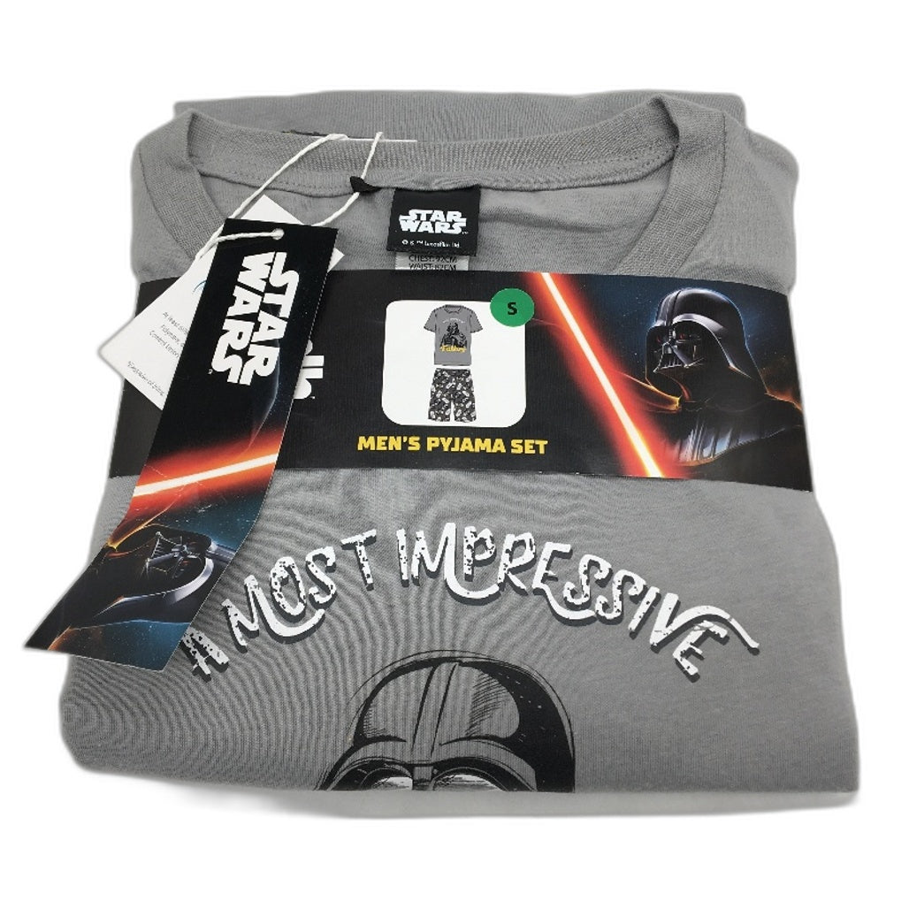 Disney 2 Pce Star Wars Themed Short Sleeve Pyjama PJ Set Mens Size Small NEW