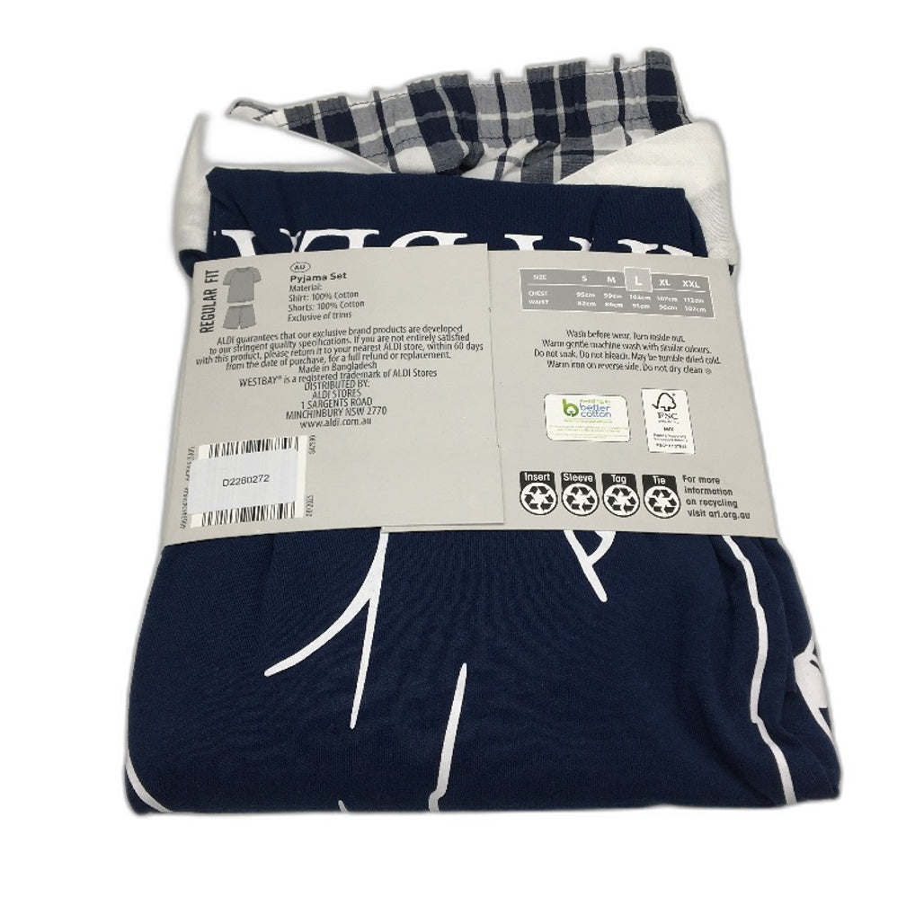 Westbay 2 Pce Papa Bear Short Sleeve Pyjama PJ Set Mens Size Large NEW