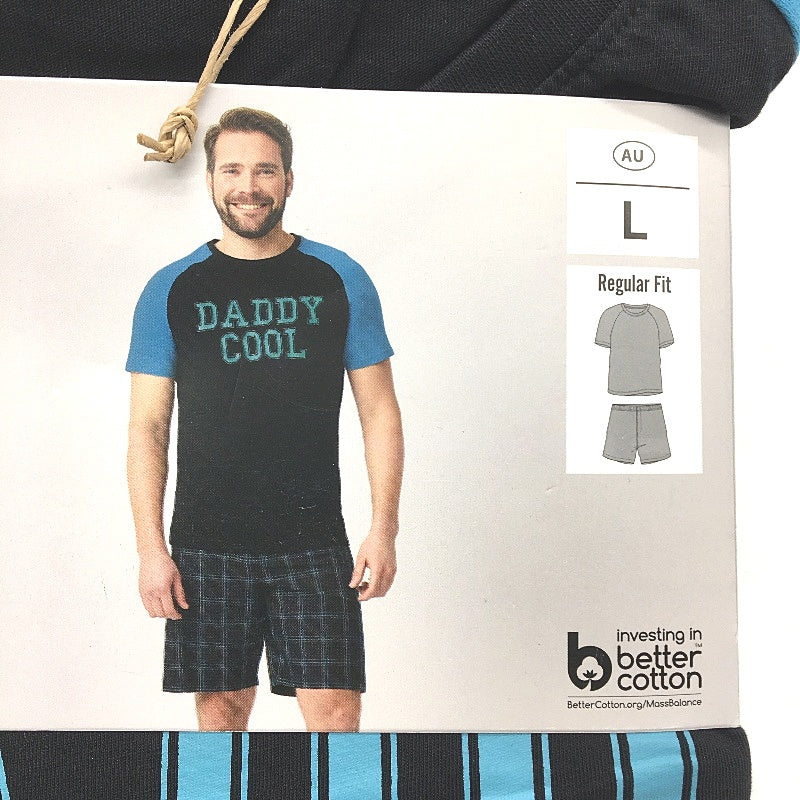 Westbay 2 Pce Daddy Cool Short Sleeve Pyjama PJ Set Mens Size Large NEW