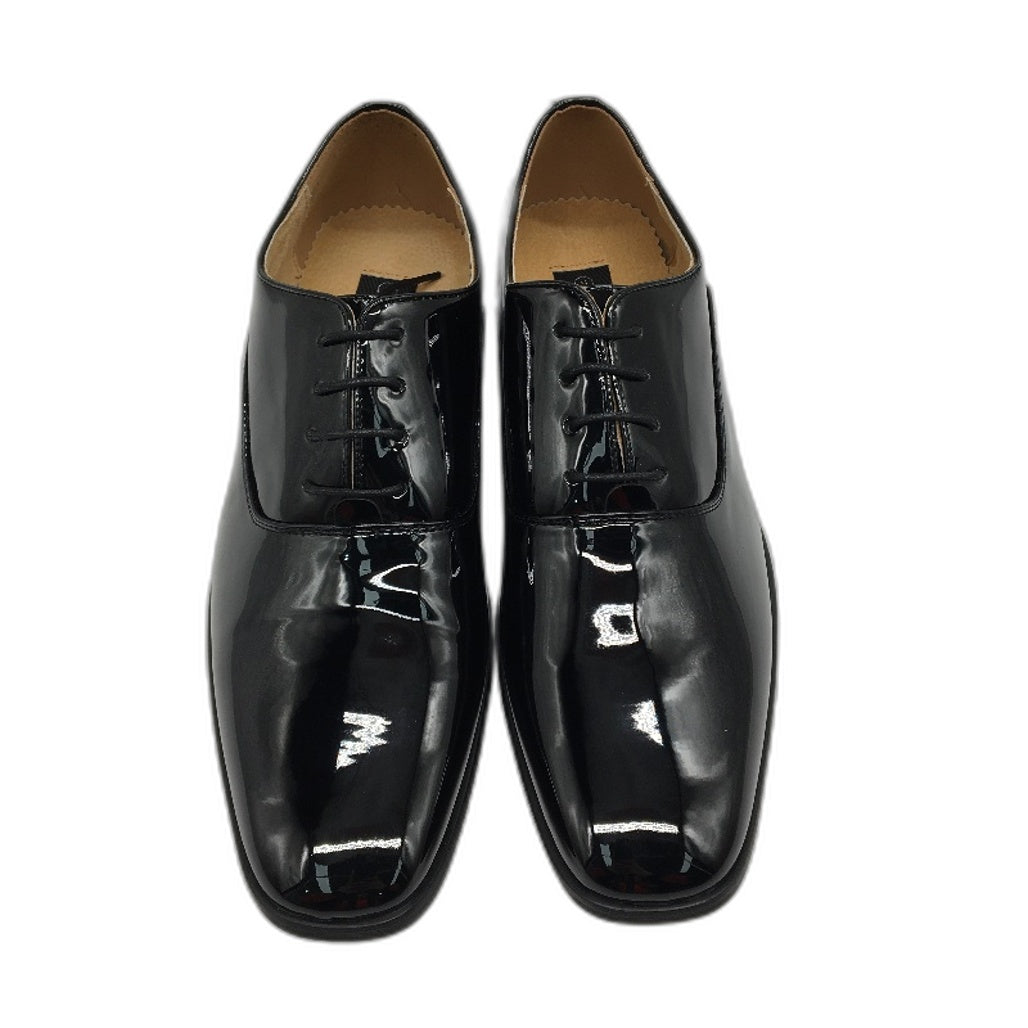 Goor Black Patent Leather Lined Manmade Upper Oxford Dress Mens Size US 11 NEW