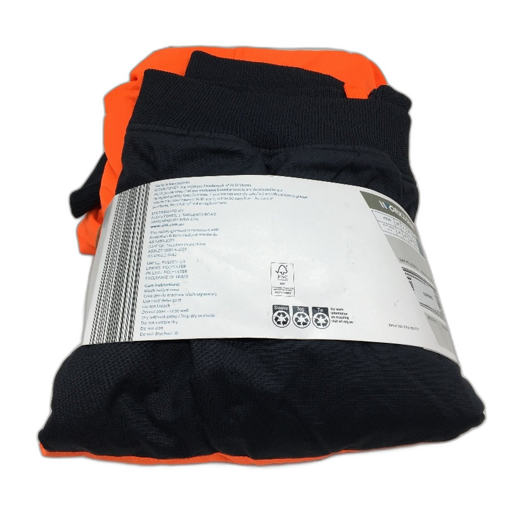 Workzone UPF-50 Orange & Navy HI-VIS Zip Up Class D Jacket Mens Size 3XL NEW