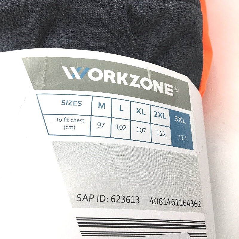 Workzone UPF-50 Orange & Navy HI-VIS Zip Up Class D Jacket Mens Size 3XL NEW