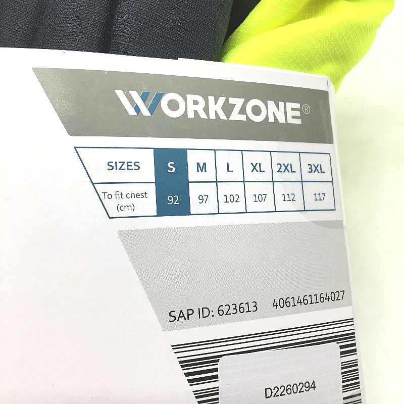Workzone UPF-50 Yellow & Navy HI-VIS Zip Up Class D Jacket Mens Size S NEW