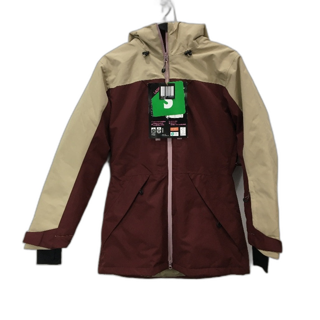 Crane Snow Extreme Burgandy Tan Water Resistant Snowboard Coat Ladies Size S NEW
