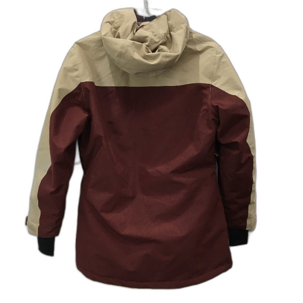 Crane Snow Extreme Burgandy Tan Water Resistant Snowboard Coat Ladies Size S NEW