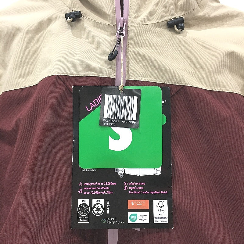 Crane Snow Extreme Burgandy Tan Water Resistant Snowboard Coat Ladies Size S NEW