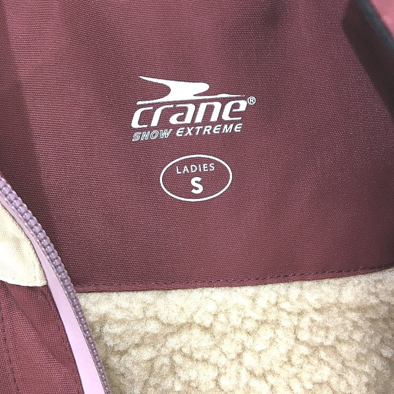 Crane Snow Extreme Burgandy Tan Water Resistant Snowboard Coat Ladies Size S NEW