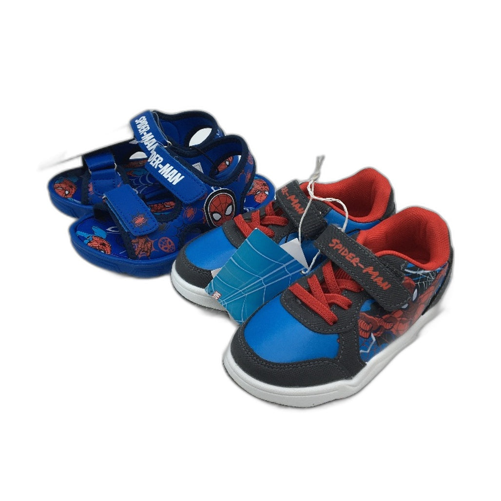 Marvel Spider-Man Sandal & Sneaker 2 Shoe Pack Blue & Grey Kids Size 8 NEW