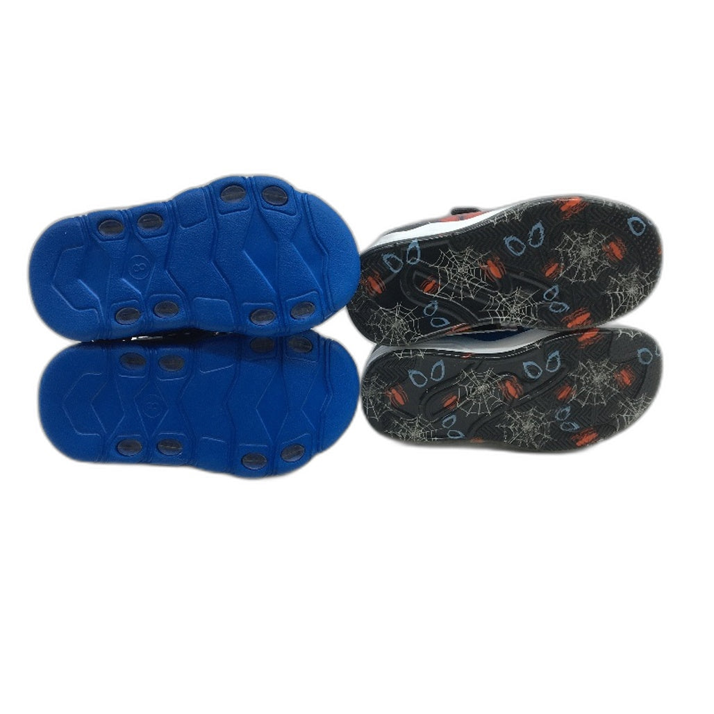 Marvel Spider-Man Sandal & Sneaker 2 Shoe Pack Blue & Grey Kids Size 8 NEW