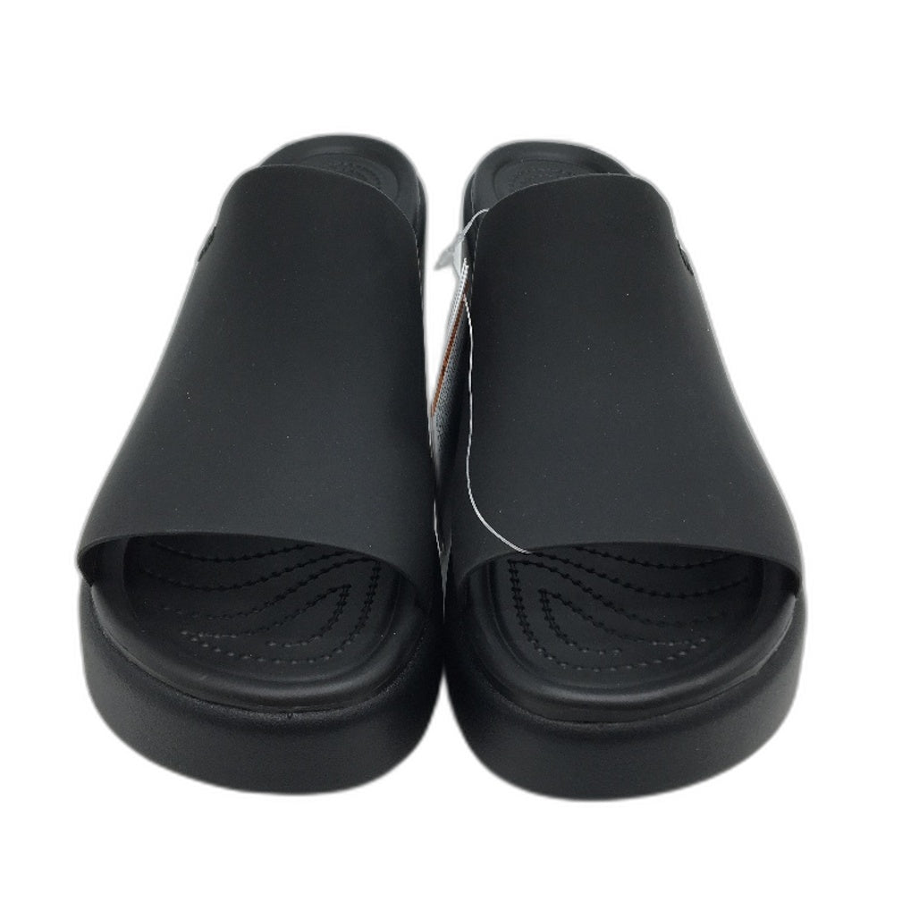 Crocs Brooklyn Slide Heeled Sandal Shoes Black Ladies Size US 11 NEW