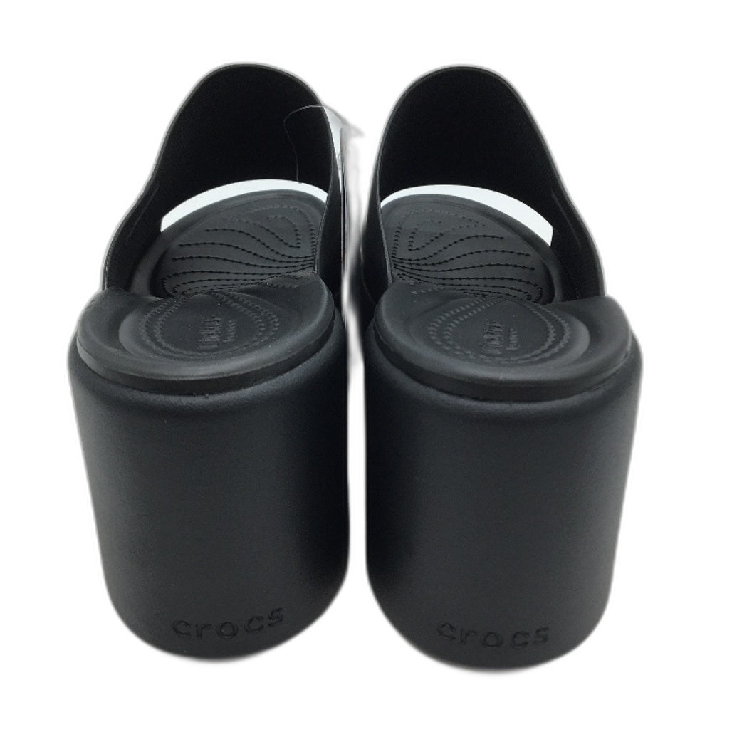 Crocs Brooklyn Slide Heeled Sandal Shoes Black Ladies Size US 11 NEW