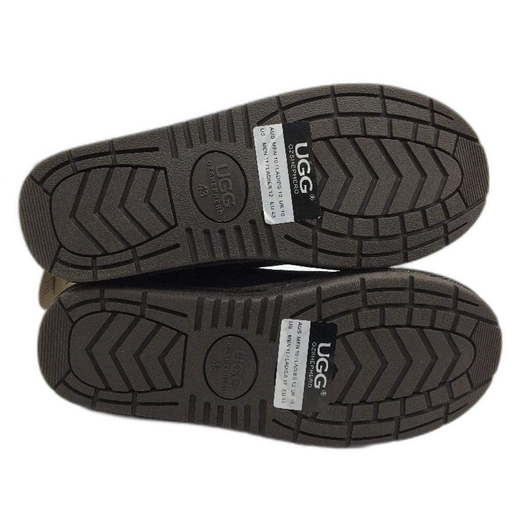 UGG Boots Australian Double Face Sheepskin Chocolate Unisex Sze EU43 M10 L12 NEW