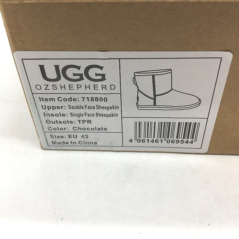 UGG Boots Australian Double Face Sheepskin Chocolate Unisex Sze EU43 M10 L12 NEW