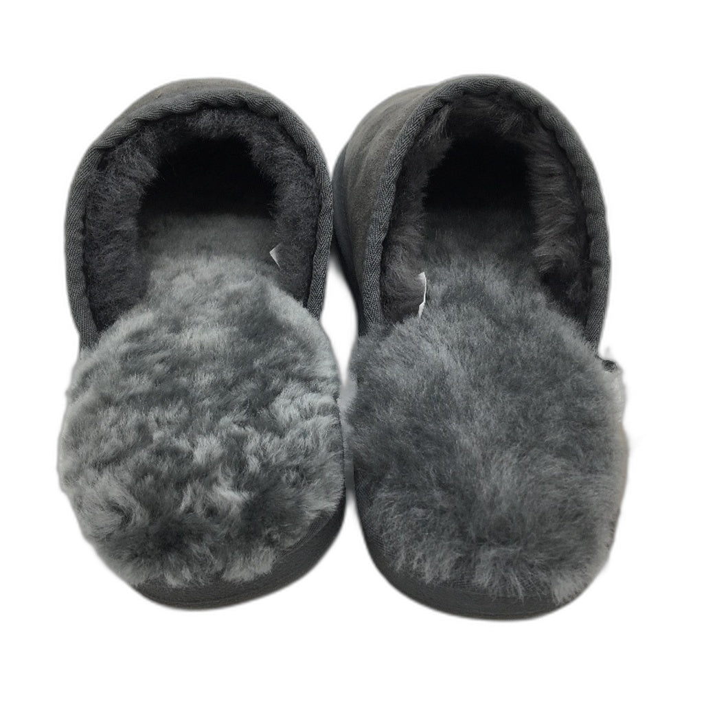 UGG Oz Double Face Sheepskin Grey Scuff Slippers Unisex Size EU44 M11 L13 NEW