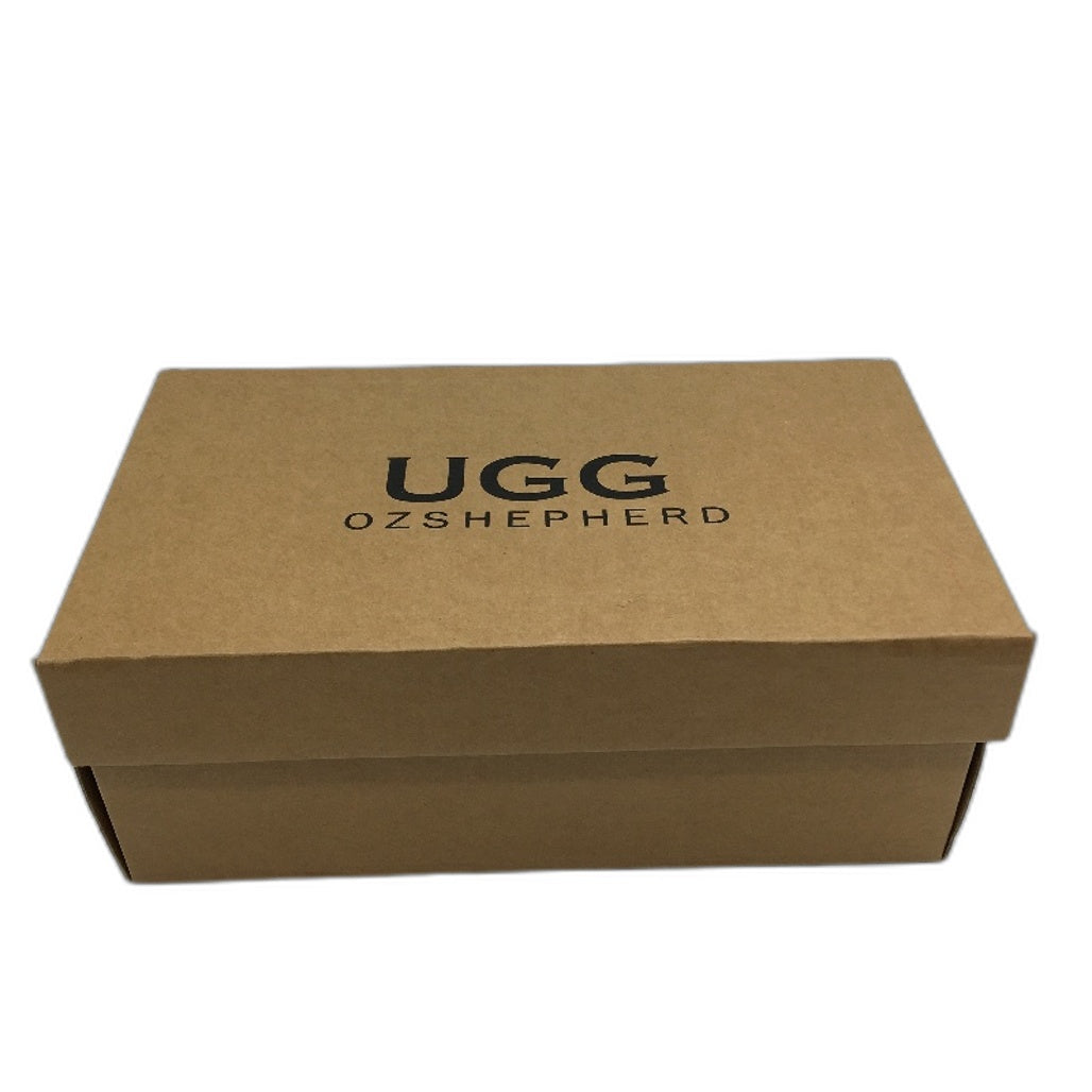 UGG Oz Double Face Sheepskin Grey Scuff Slippers Unisex Size EU44 M11 L13 NEW