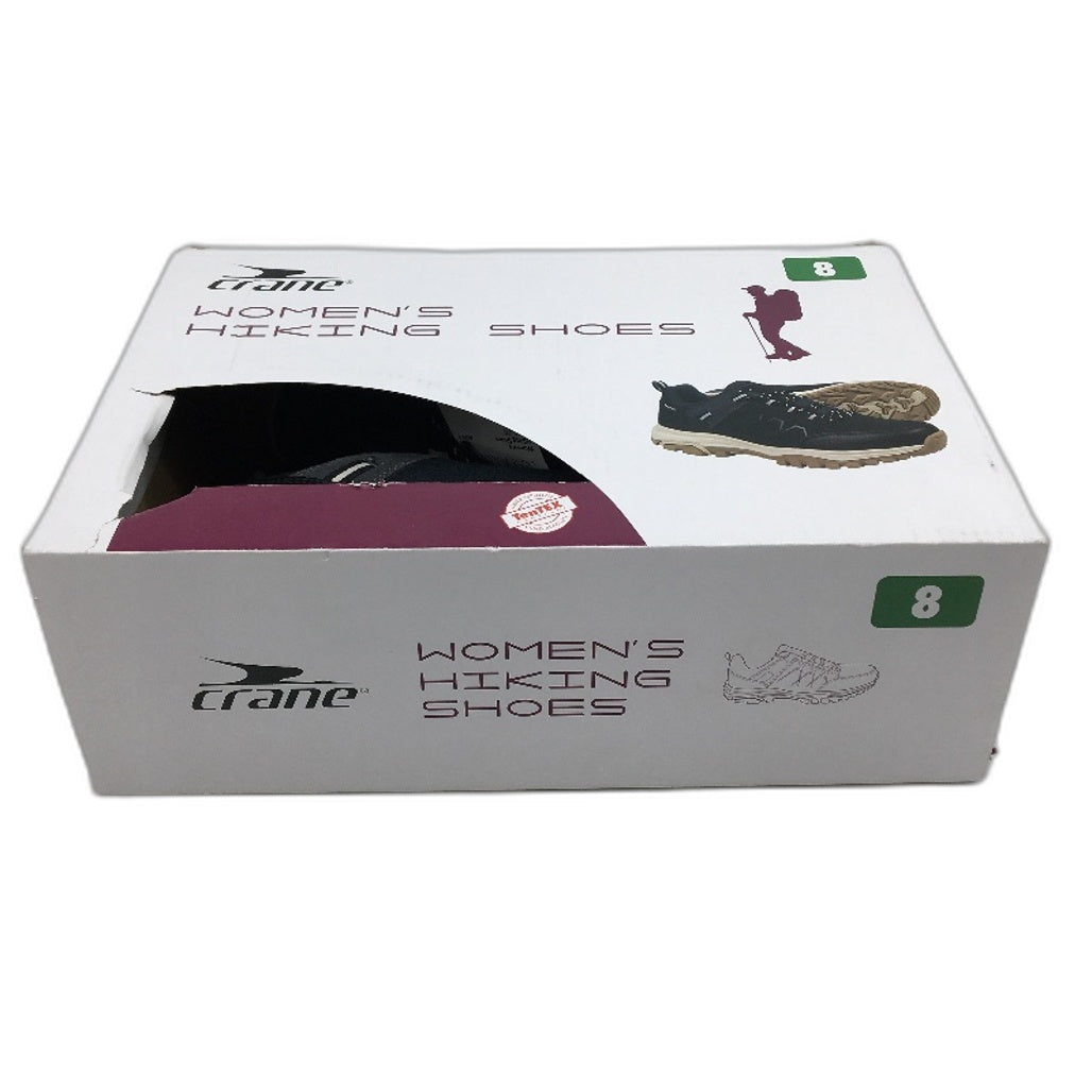 Crane Hiking Low Cut Lace Up Black Leather Upper Sneaker Shoes Ladies Size 8 NEW