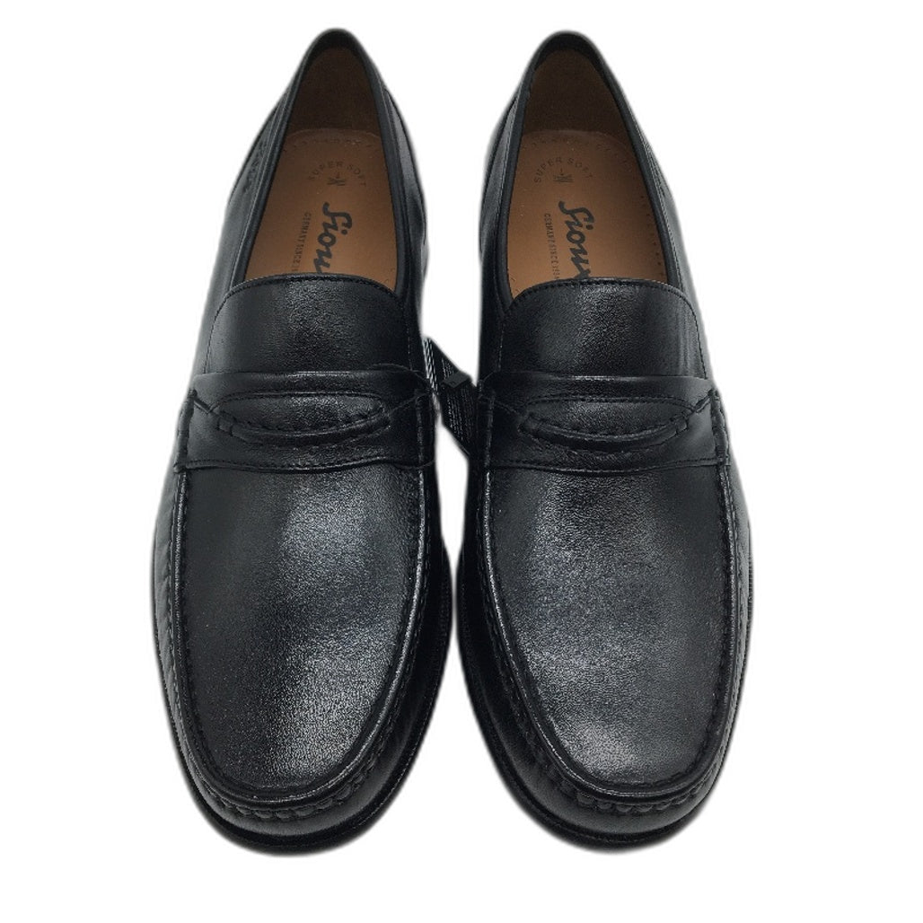 Sioux Germany Black Leather Como Mokassin Slip On Shoe Mens US 10.5 NEW