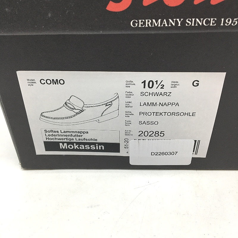Sioux Germany Black Leather Como Mokassin Slip On Shoe Mens US 10.5 NEW