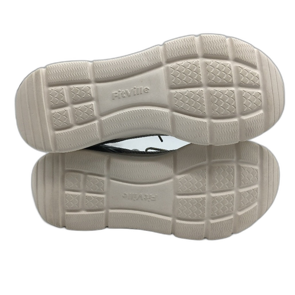 Fitville Grey Extra Wide Fit Trainers Slip On Laced Sneakers Mens US 12.5 NEW