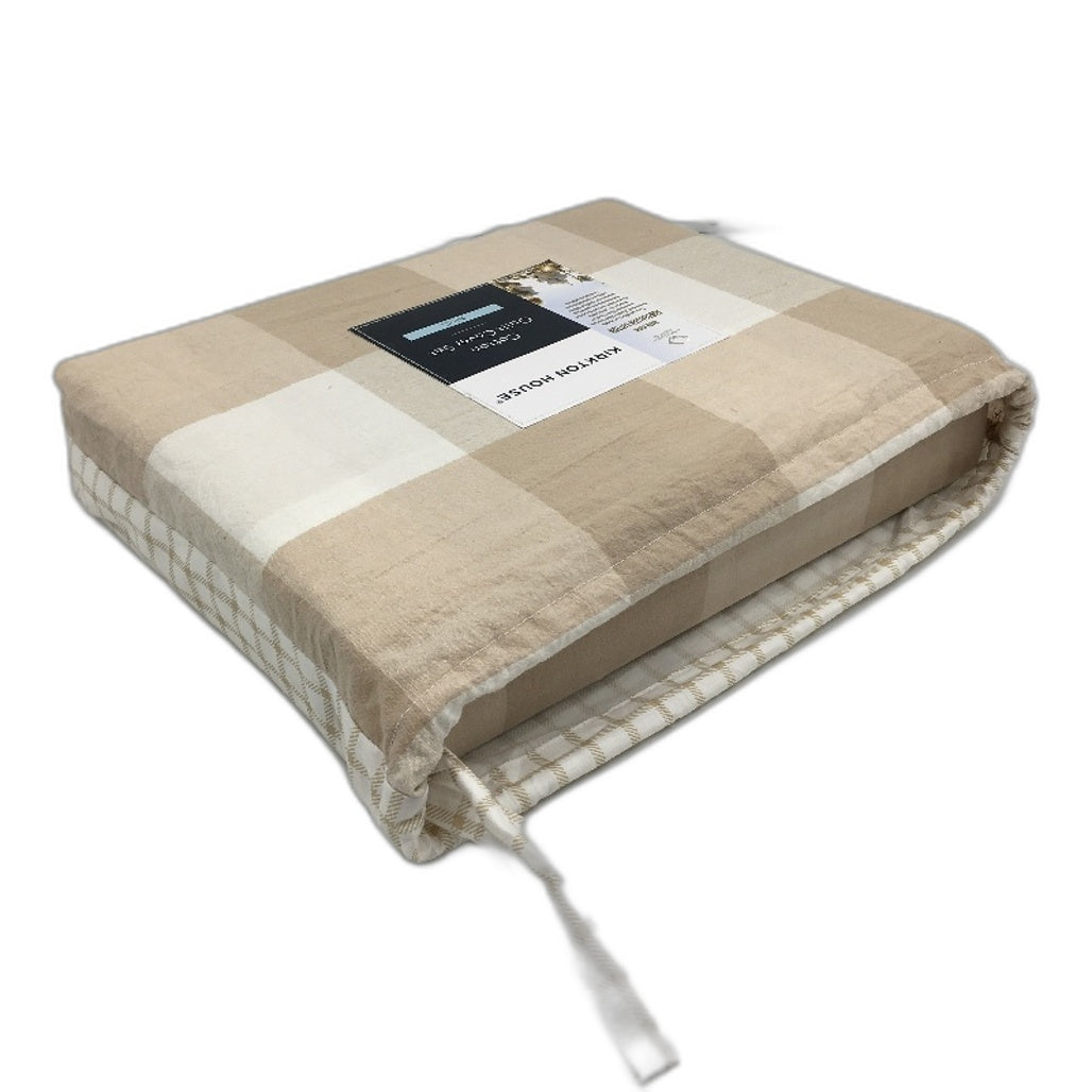 Kirkton House Caramel Gingham Check Cotton Quilt Cover Set KING Size NEW