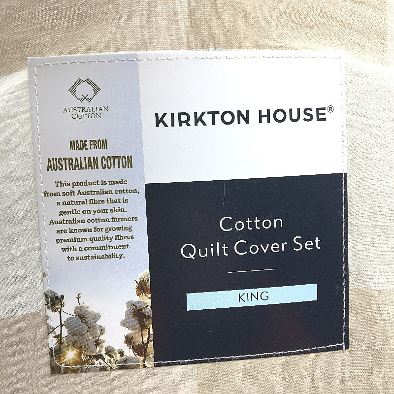 Kirkton House Caramel Gingham Check Cotton Quilt Cover Set KING Size NEW