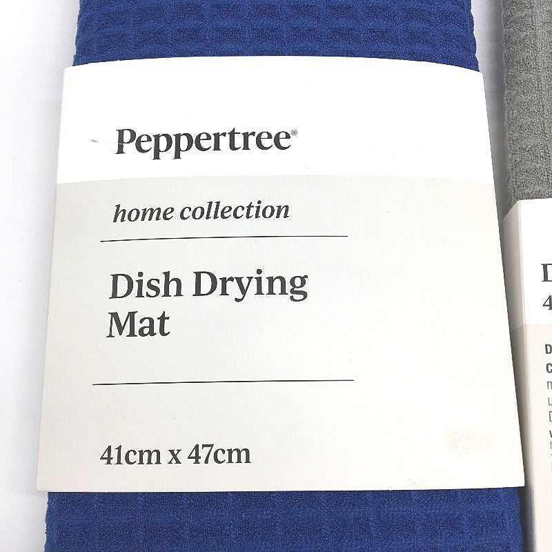 Peppertree Blue & Grey 3 Pack Dish Soft Drying Mats 41 x 47cm NEW