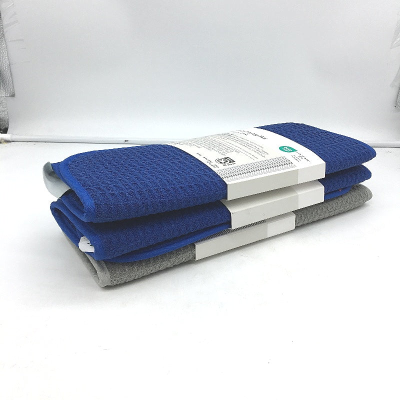 Peppertree Blue & Grey 3 Pack Dish Soft Drying Mats 41 x 47cm NEW