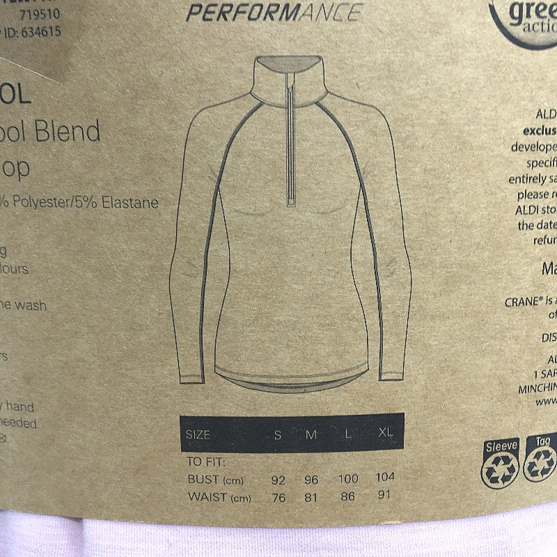 Crane Soft Pink Australian Merino Wool Blend Quarter Zip Top Ladies Size XL NEW