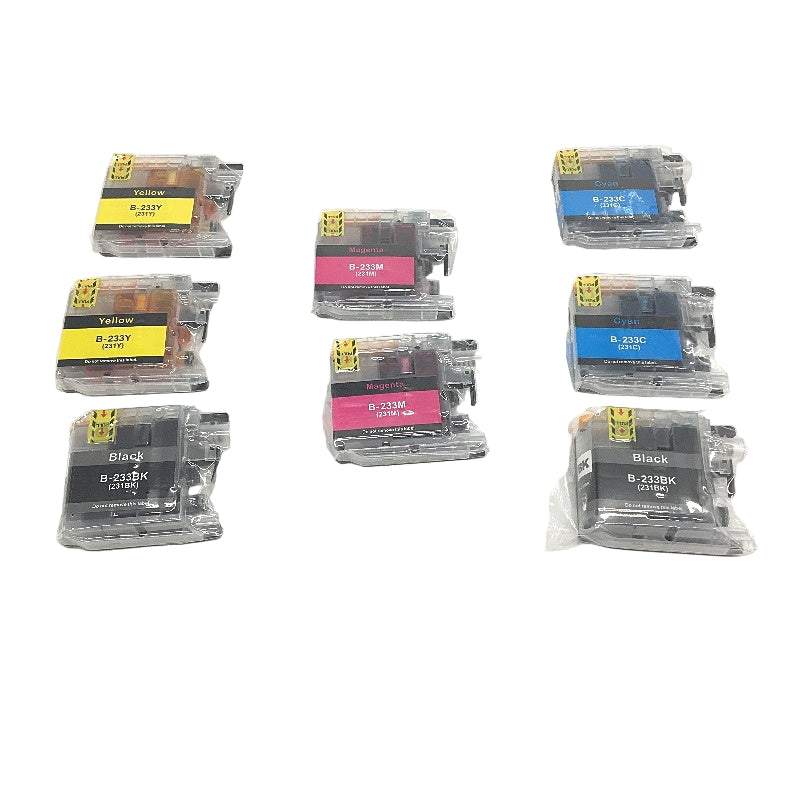 Cartridge Planet 8 Pack (2BK, 2C, 2M, 2Y) Compatible Ink For Brother LC-233
