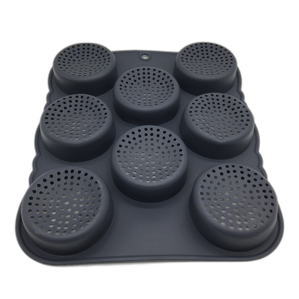 Welhammsae 8 Cavity Silicone Baking Pan Hamburger Bun Mold Non-Stick