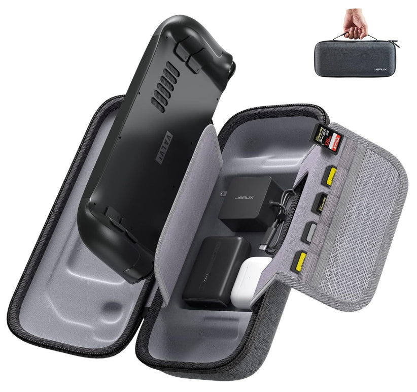 JSAUX Carrying Case Compatible With Steam Deck Protective Hard Shell Grey