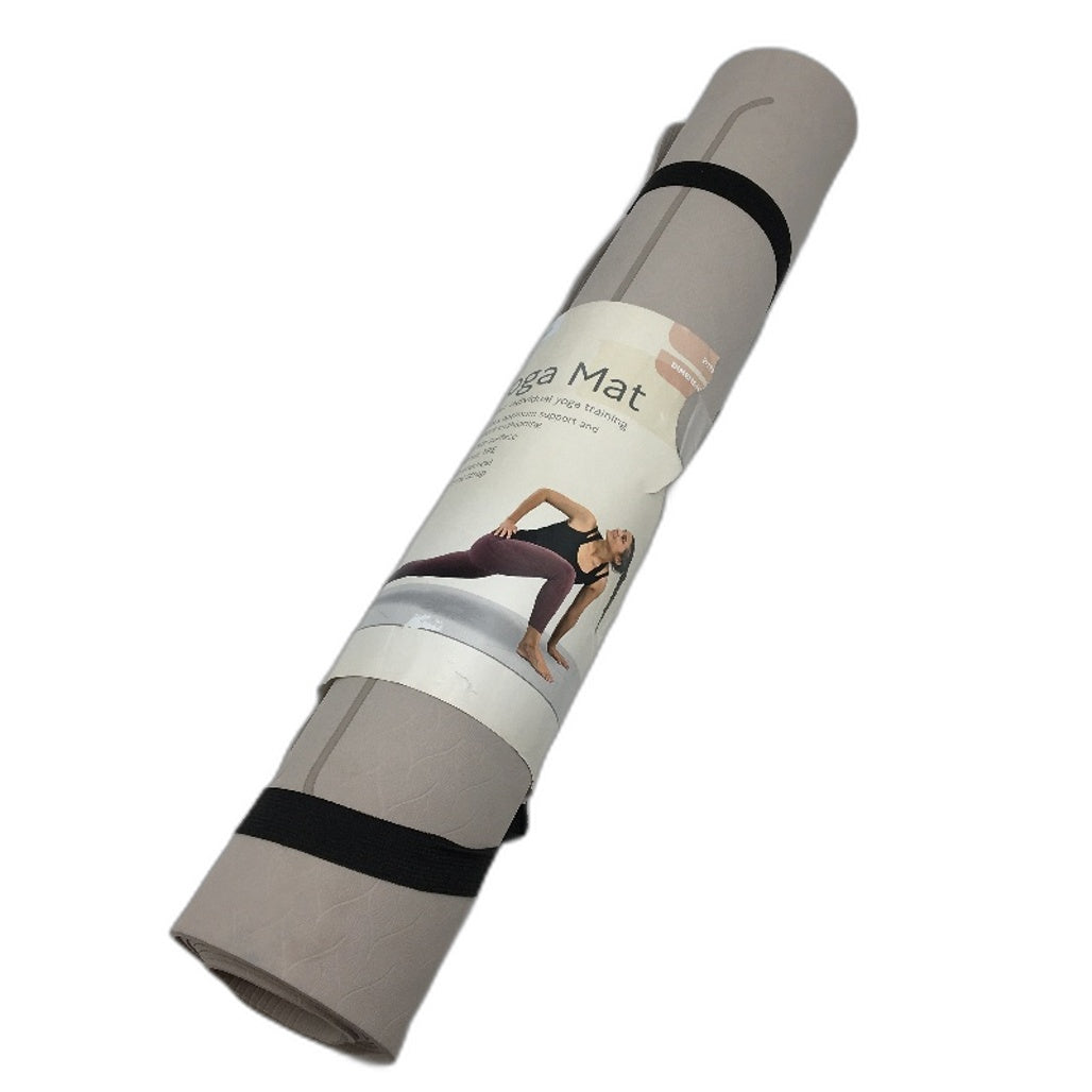Crane Performance Grey Grippy TPE Yoga Mat With Carry Strap 180x70cm 4mm