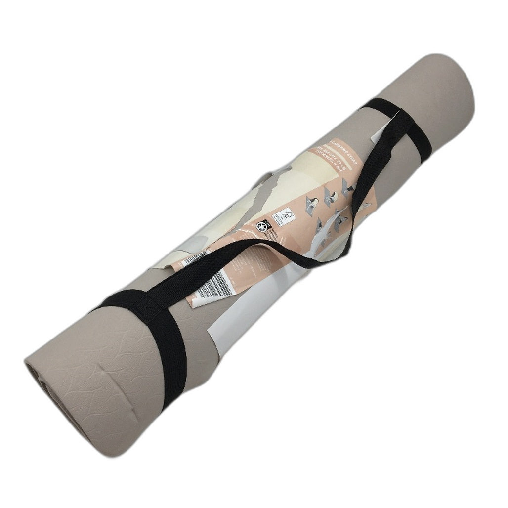 Crane Performance Grey Grippy TPE Yoga Mat With Carry Strap 180x70cm 4mm